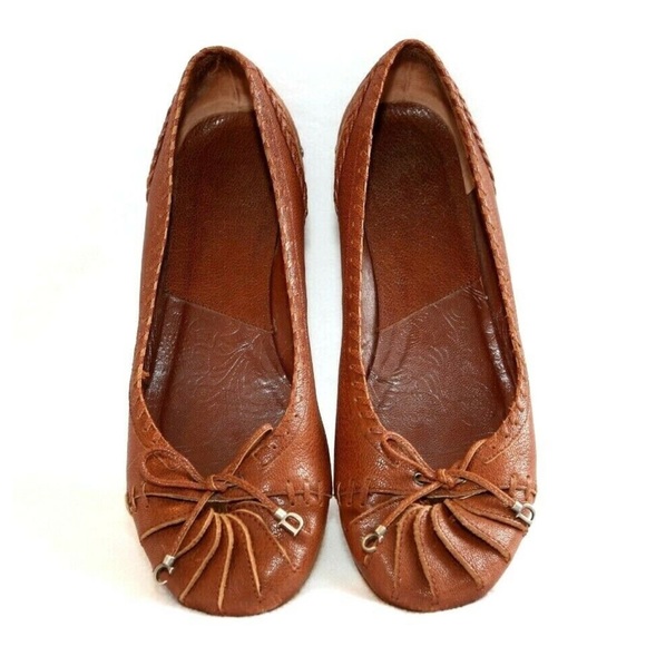 Dior Shoes - Dior Brown Leather Braided Flat Shoes 38